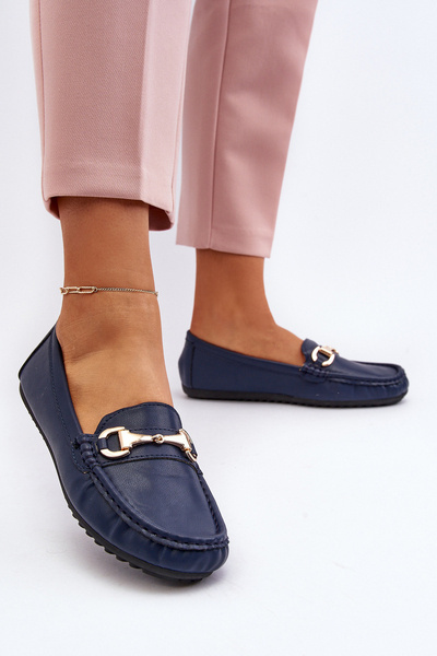 Női klasszikus Eco bőr mokaszin Navy Demese