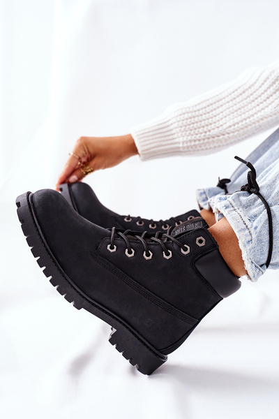 Bottes de randonnée en cuir pour femmes Big Star II274446 noir