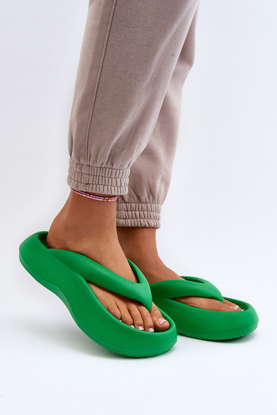 Damen Schaumstoff Flip-Flops Grün Roux