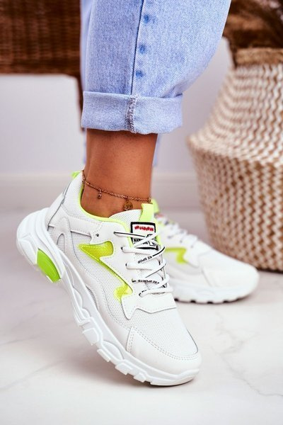 Sport pentru femei pantofi albi Lu Boo Yellow Dazzle Me
