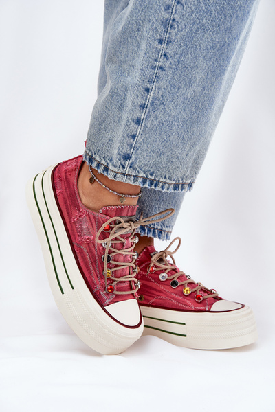 Damen Sneakers Auf Plattform Rot GOE RR2N4104