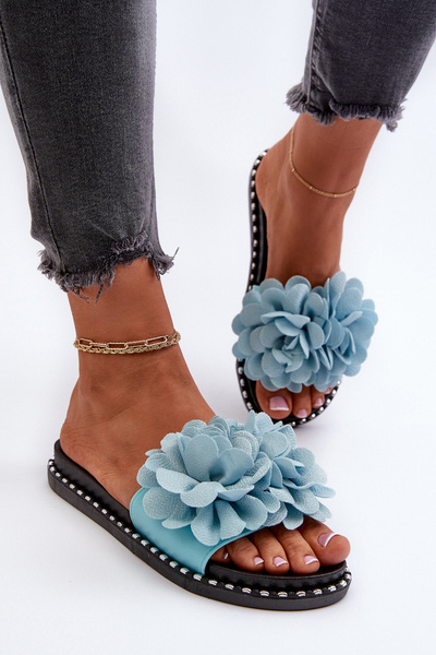 Sandales Pour Femmes Décorées De Fleurs Noir Cellanen