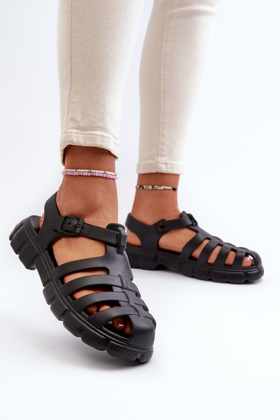 Sandales Mousse Femme Roman Noir Gasaria