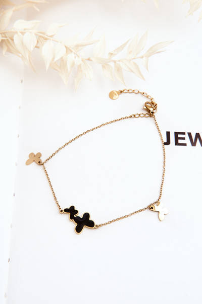 Bracelet de jambe avec zircons cubiques et plume en or