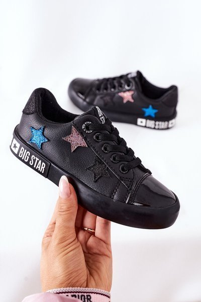 Adidași din piele pentru copii Big Star II374031 Negru