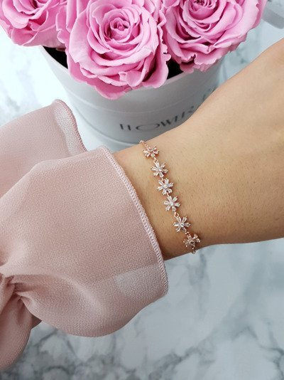 Women's Charms Rosa Gold Larissa Kette Armband