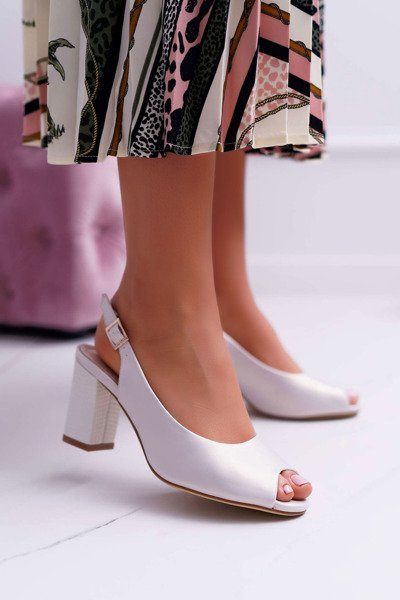 Women's Stiletto Sandals Sergio Leone SK765 Beige Pearl Vime
