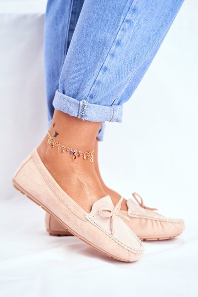Damen Wildleder Mokassins S.Barski A199 Beige