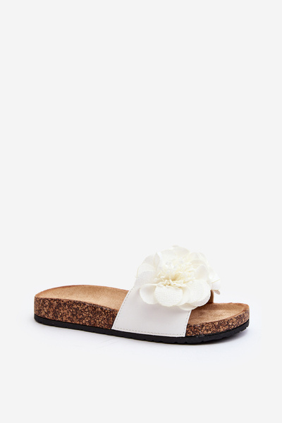 Women's Flip Flops With Flowers White Lulania