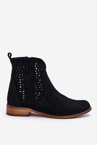 Cizme de piele de căprioară Nicole 2791/028 Negru