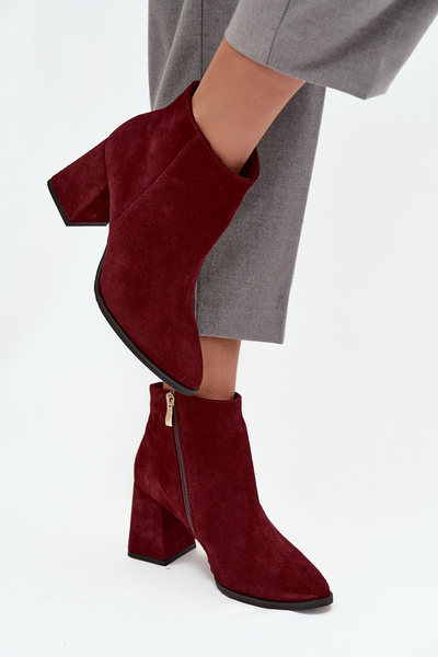 Bottines Femmes À Talon Avec Détail Doré Chocolat Zazoo 3128