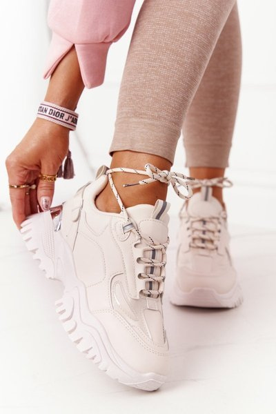 Women's Sneakers On A Chunky Sole Beige Influencer