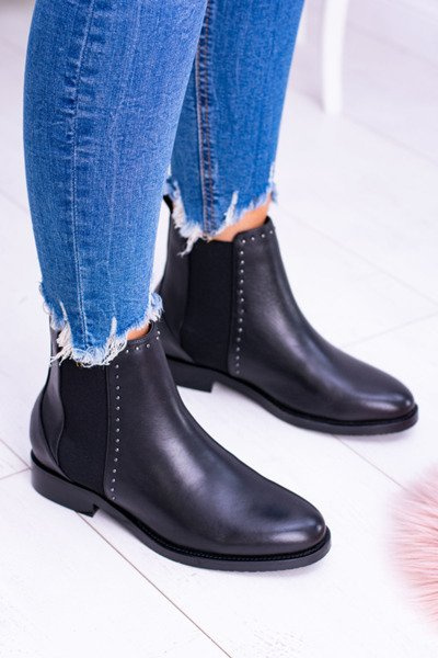 BIG STAR Leder Stiletto Stiefel Schwarz BB274611