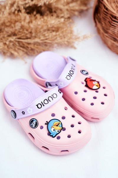 Children's Shoes Foam Slides Pink Birds AngryBirds