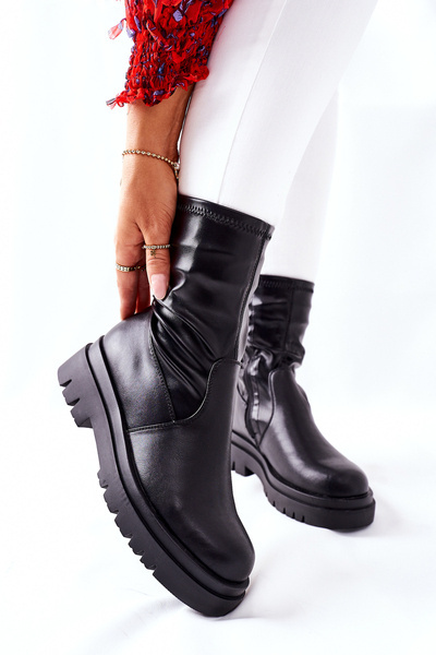 Women's Booties with Elastic Upper black Doubler