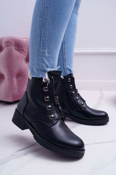 Bottes hautes à talons plats pour femmes noires Yulio