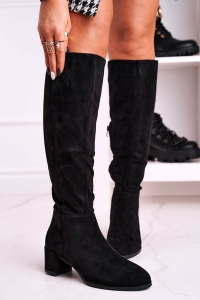 Bottines en daim pour femmes Sergio Leone noir KZ273