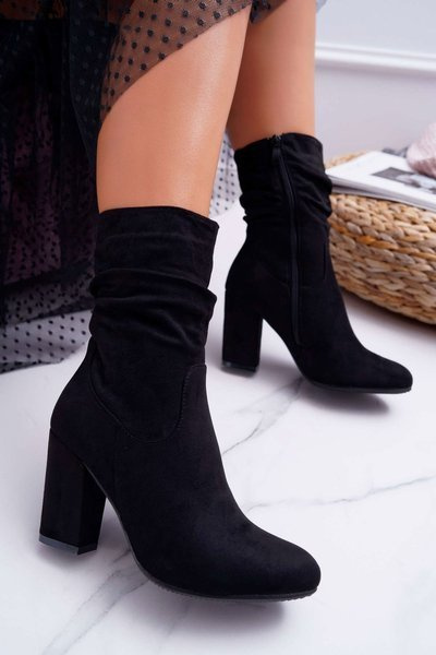 Women's Stiletto Boots Suede Black S.Barski 36-14