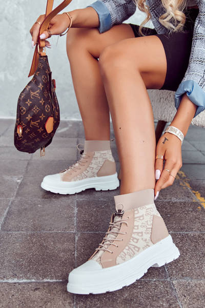 Adidași la modă High Sock Beige Collin