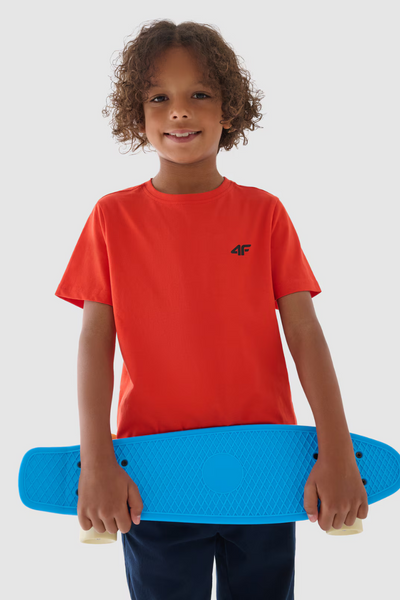 Jungen T-Shirt Glatt Baumwolle Orange 4F 4FJWMM00TTSHM1626-70S