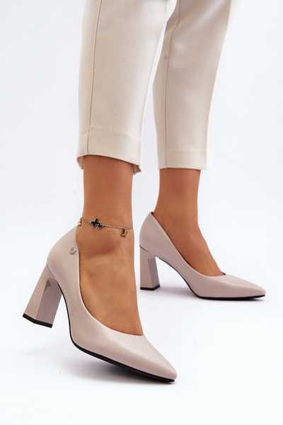 Escarpins en cuir écologique gris Giseleni