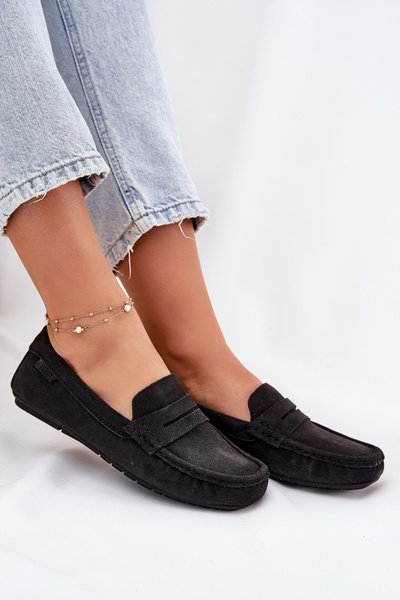 Mocasini din nubuck pentru femei Big Star RR274948 Negri