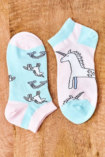 Socken Füße nicht zu paaren mit Einhorn Mint Pink