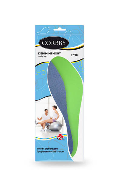 Corbby DENIM MEMORY Einlegesohlen mit Fußformgedächtnis