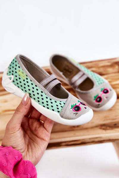 Tongs Ballerines Befado Chats 116X304 Gris-Vert