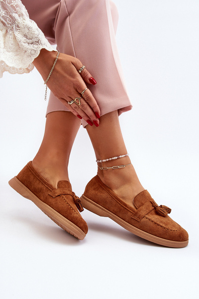 Mocassins Femme Daim Camel Dense