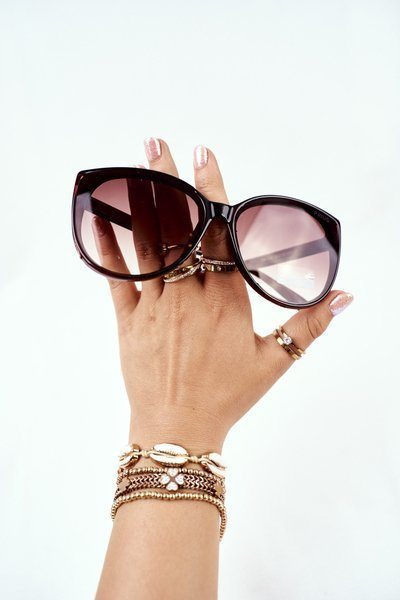 Moteriški akiniai nuo saulės Prius PRE-38 Gold Brown Gradient Glitter