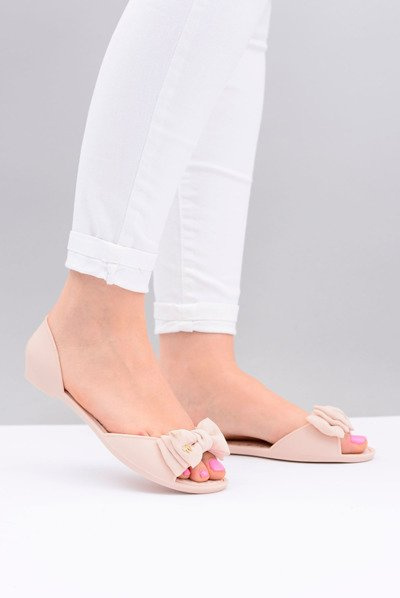 Ballerines Caoutchouc Meliski Beige Avec Cocard Sonia
