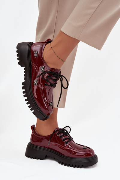 Lackierte Lederschuhe für Damen mit Schnallen Artiker 57C0336 Bordeaux