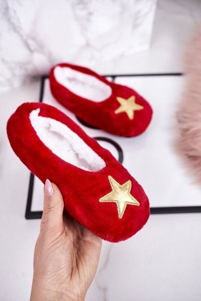 Chaussons de Noël pour enfants avec étoile rouge Let It Snow