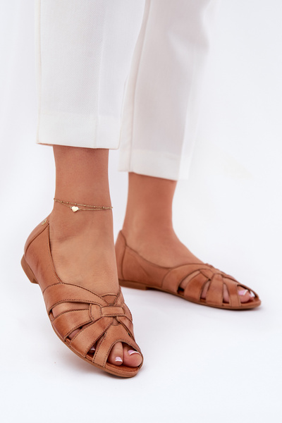 Leder Ballerinas Mit Offenen Zehen Maciejka 06908-29/001-1 Braun