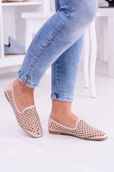 Lu Boo Pink áttört balerina Lords Lords Studs Carmar