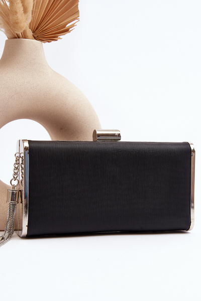 Kleine elegante Tasche mit Fransen Chionon Schwarz