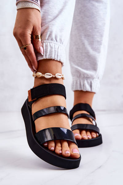 Fragrant Rubber Sandals With Velcro ZAXY HH285285 Black
