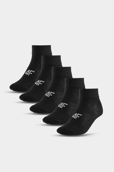 Boys' Socks 4F Ankle 5-PACK 4FJWAW23USOCM235-20S Black