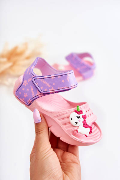 Sandales Enfant Mousse Légère Avec Velcro Rose Asti