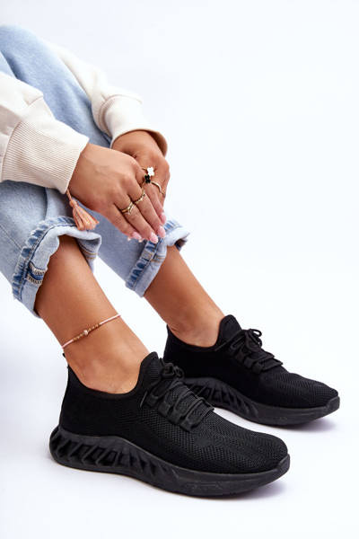 Damen Gewebte Slip-On Sneakers Schwarz Venett