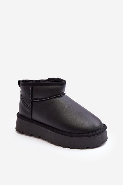 Bottes de neige en cuir pour femmes sur plateforme noir Loreley
