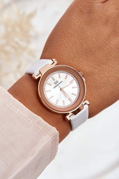 Montre en cuir Giorgio&Dario Classic pour femme blanc
