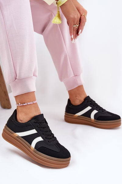 Sneakers Femei Pe Platformă Negri Tolianna