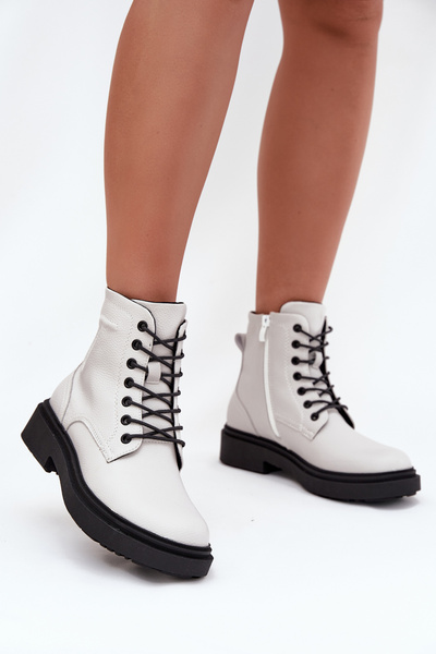 Bottes d'hiver pour femmes en cuir naturel Sergio Leone BT25248-S Blanc