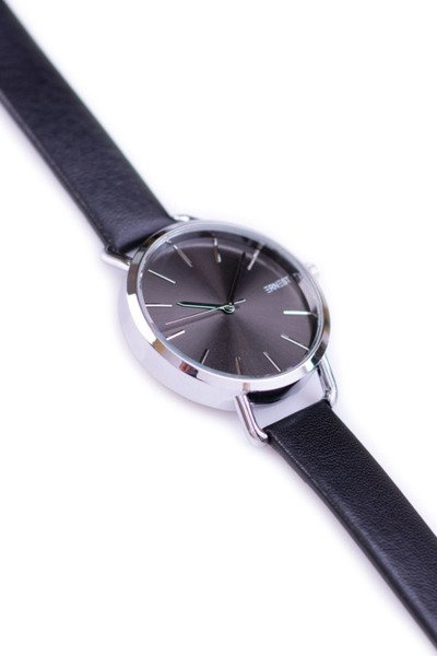 Montre Ernest noire pour femme avec enveloppe argentée Contero