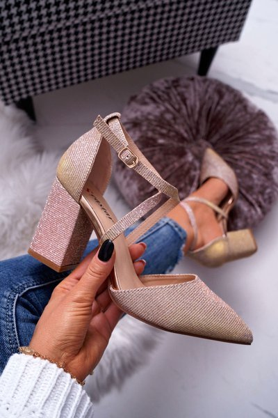 Moteriški Stiletto Stiletto siurbliai Brocade Champagne Trever