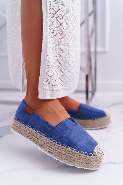 Women's Suede Slide Espadrilles Navy Blue Mariako