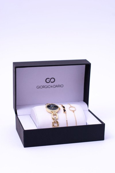 Giorgio Dario Set Gold Watch Două brățări