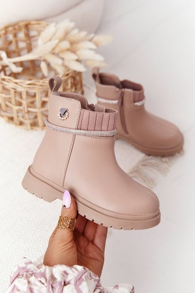 Bottes Enfant À Paillettes Beige Toffees